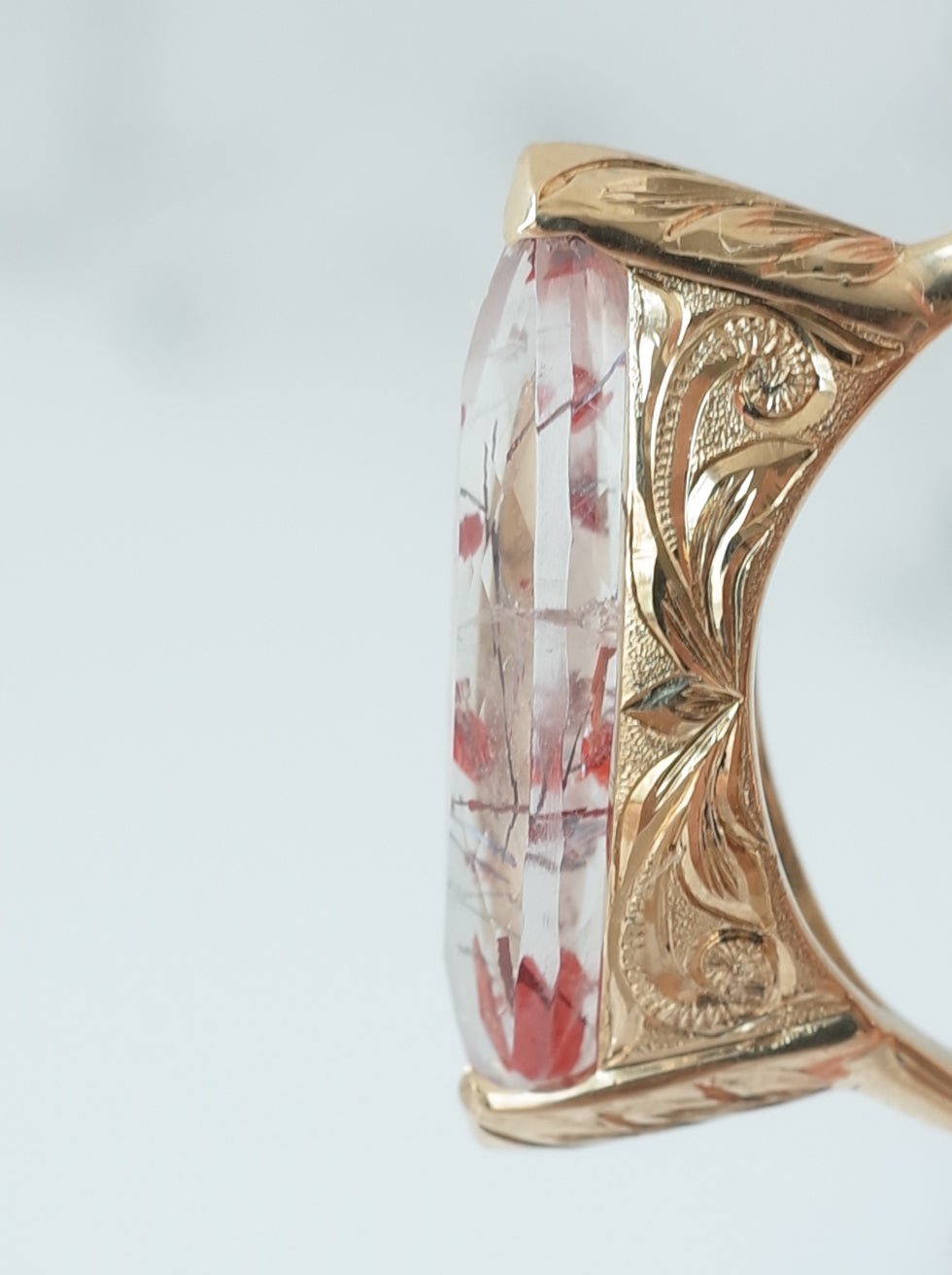 Lepidocrocite in Quartz Hawaiian Ring - 2