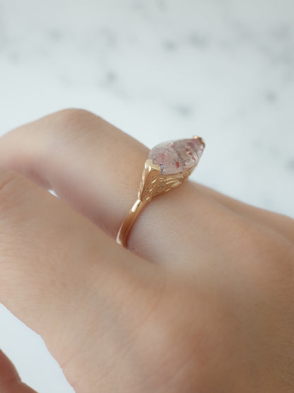 Lepidocrocite in Quartz Hawaiian Ring - 2