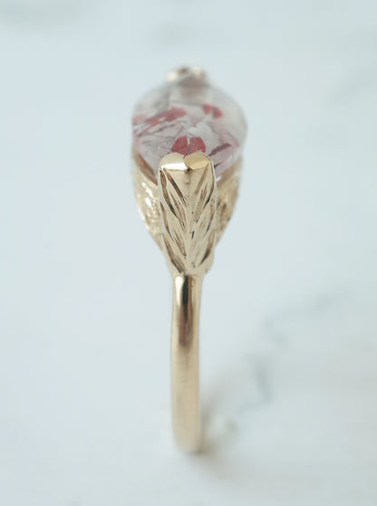 Lepidocrocite in Quartz Hawaiian Ring - 2