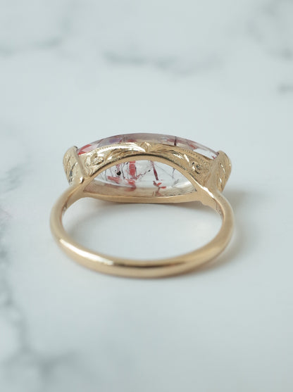 Lepidocrocite in Quartz Hawaiian Ring - 2