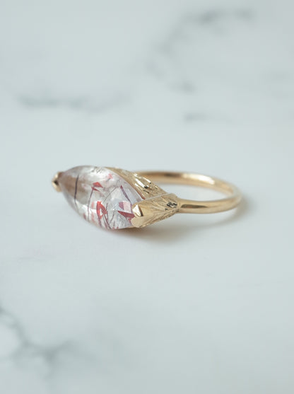 Lepidocrocite in Quartz Hawaiian Ring - 2