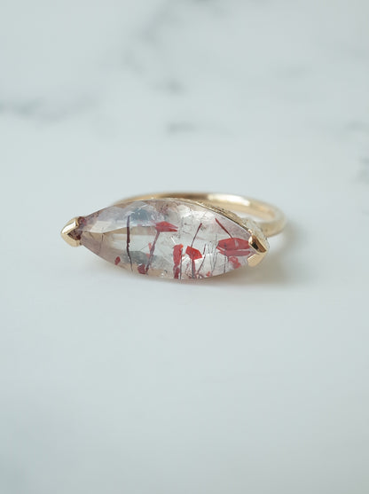 Lepidocrocite in Quartz Hawaiian Ring - 2