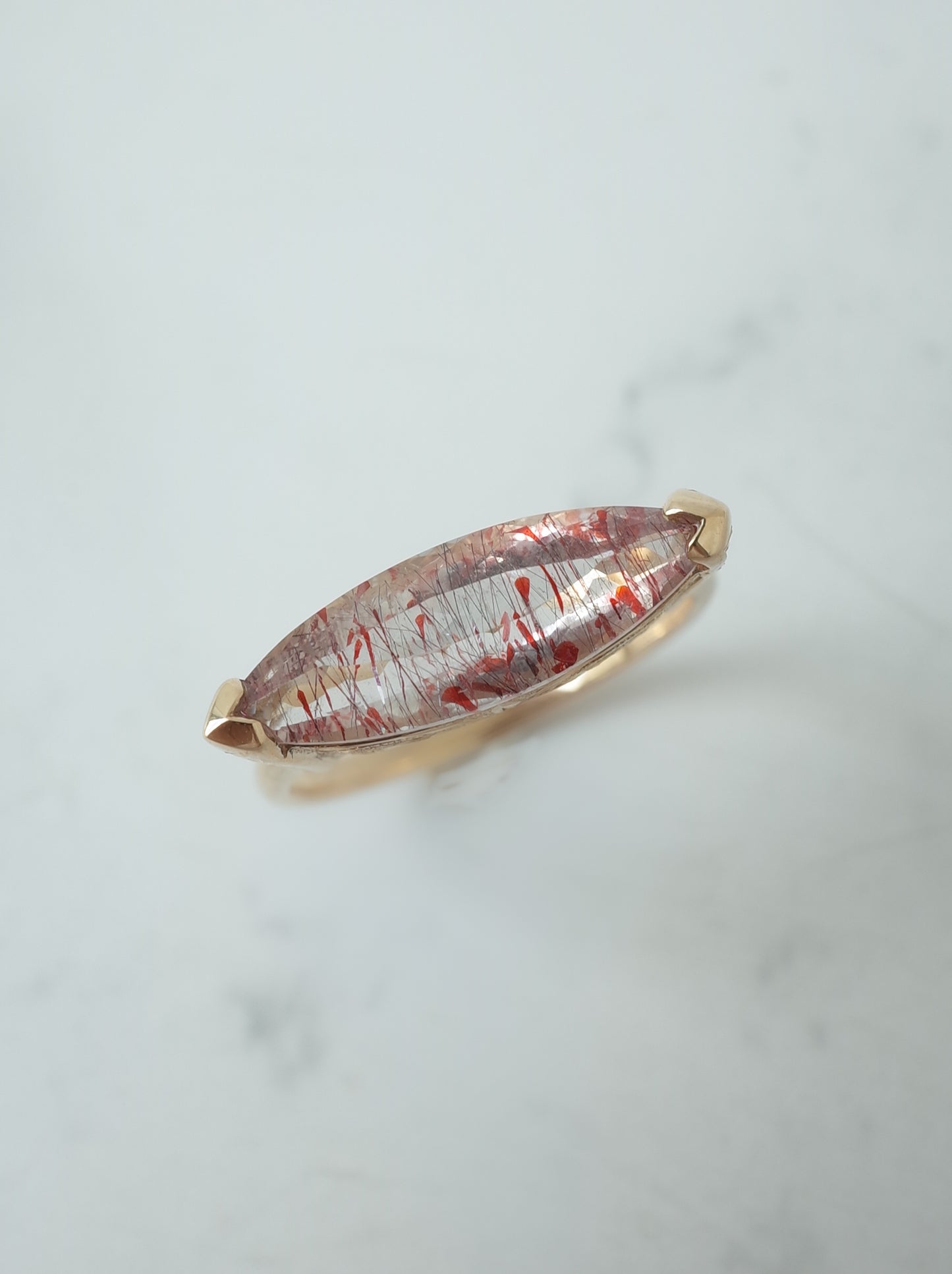 Lepidocrocite in Quartz Hawaiian Ring - 3