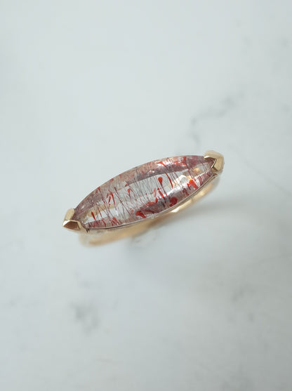 Lepidocrocite in Quartz Hawaiian Ring - 3