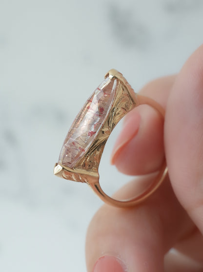 Lepidocrocite in Quartz Hawaiian Ring - 3