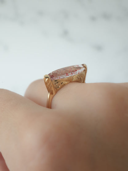 Lepidocrocite in Quartz Hawaiian Ring - 3