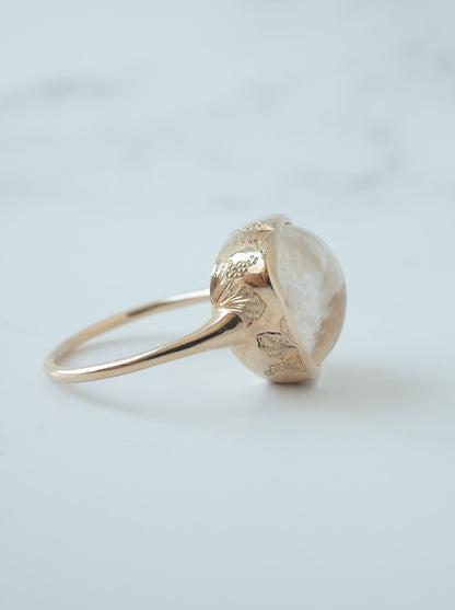 White Garden Quartz Hawaiian Ring - 1