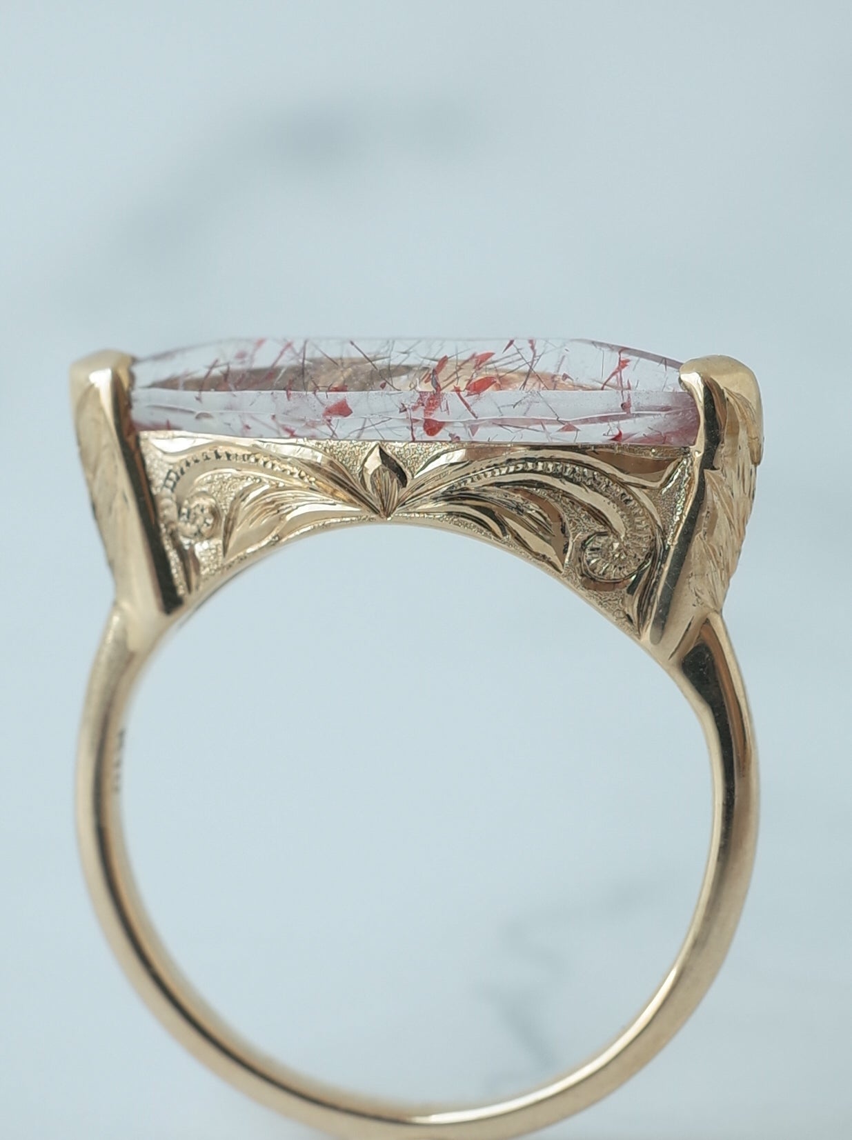 Lepidocrocite in Quartz Hawaiian Ring - 3