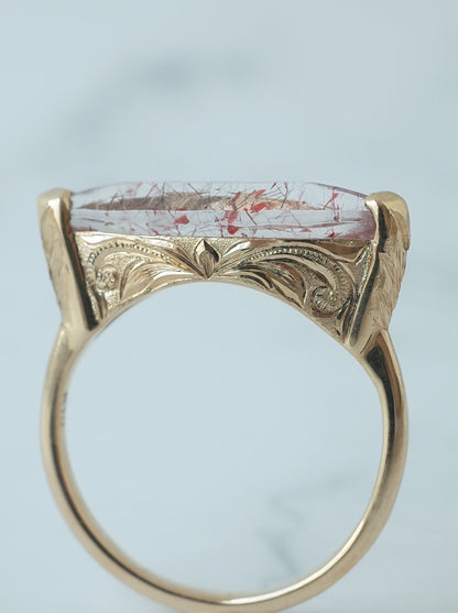 Lepidocrocite in Quartz Hawaiian Ring - 3