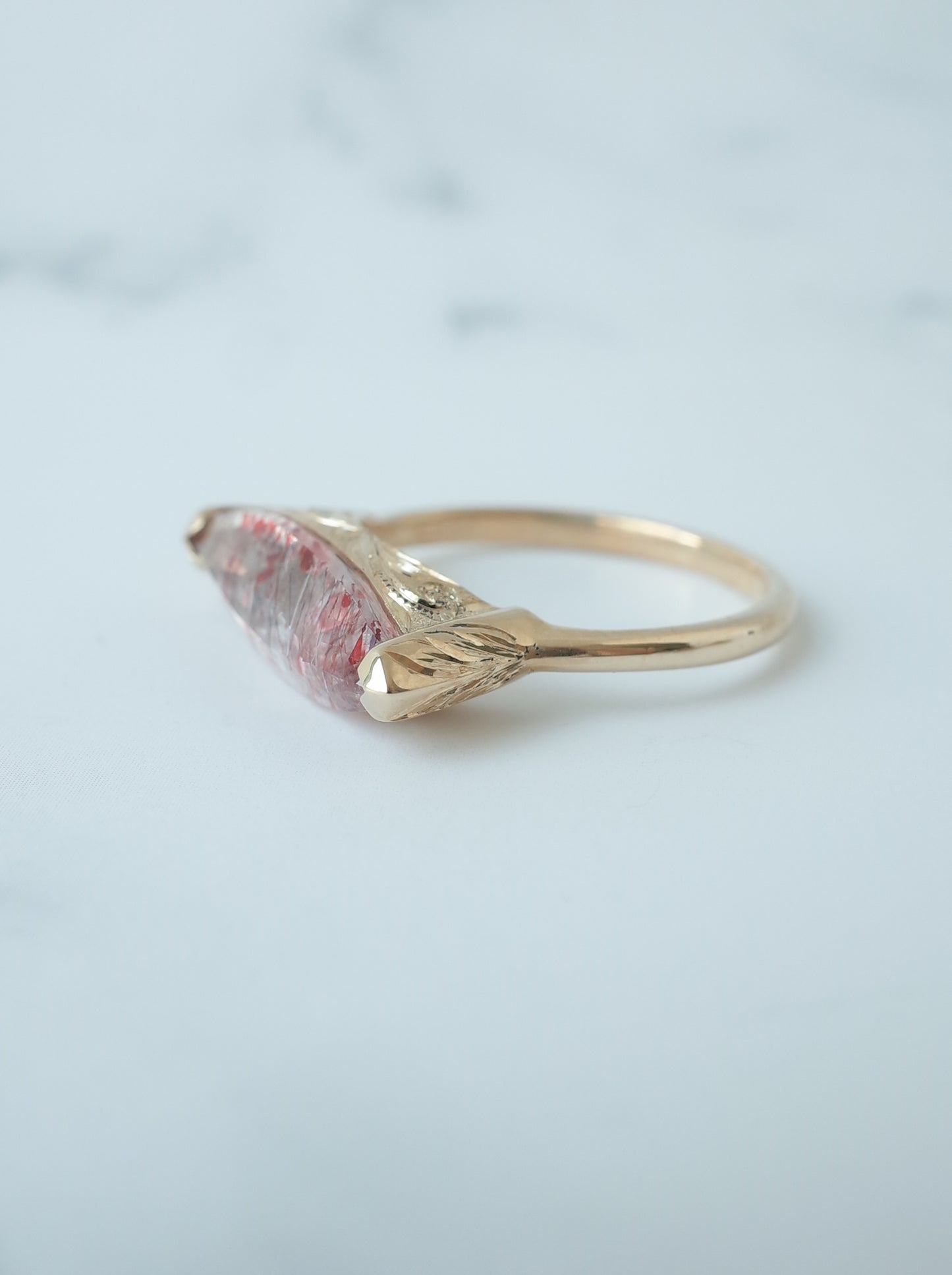 Lepidocrocite in Quartz Hawaiian Ring - 3
