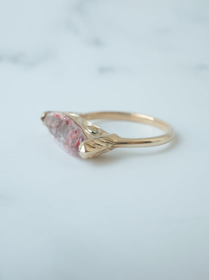Lepidocrocite in Quartz Hawaiian Ring - 3