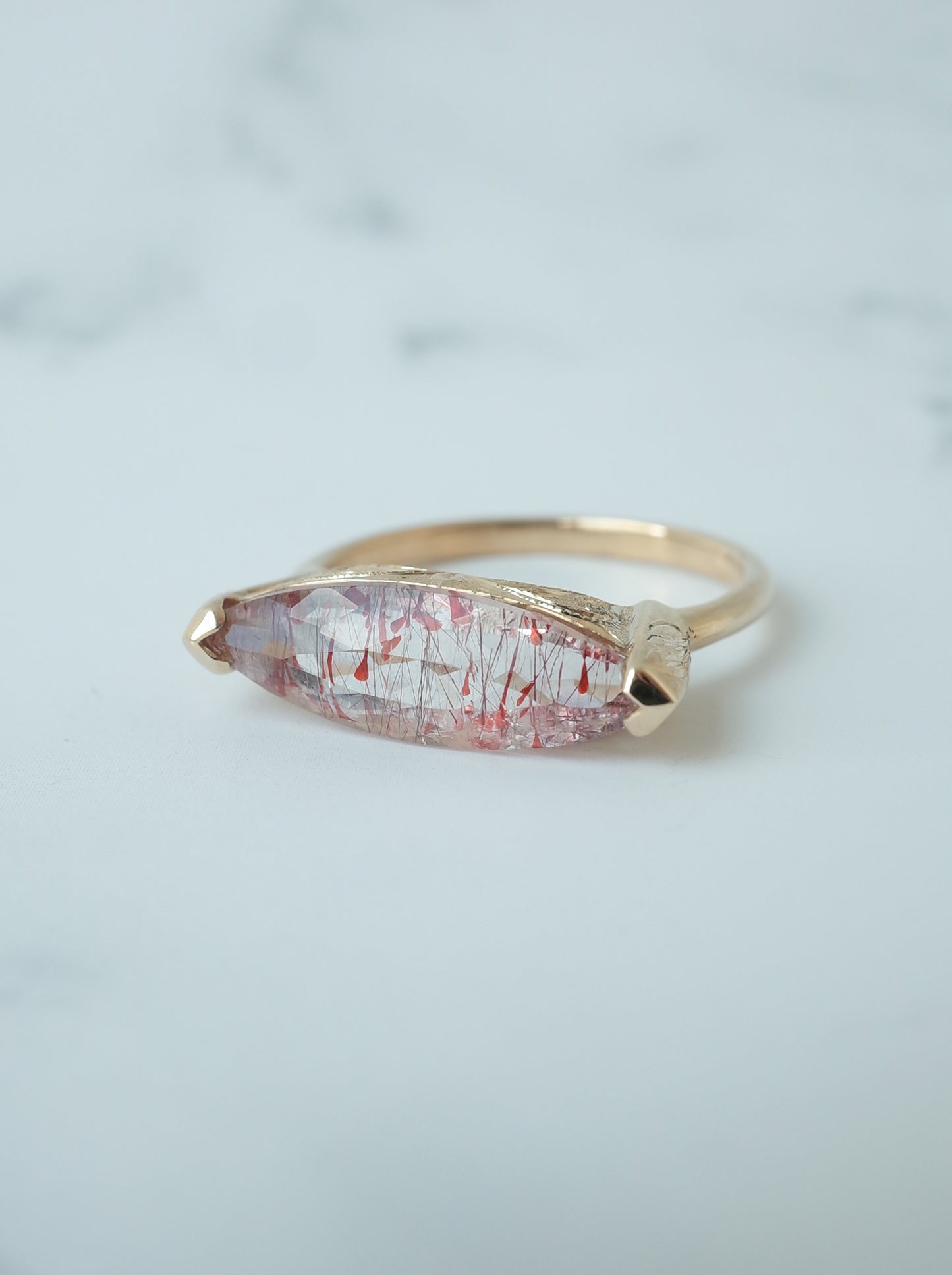 Lepidocrocite in Quartz Hawaiian Ring - 3