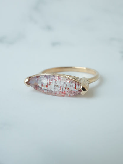 Lepidocrocite in Quartz Hawaiian Ring - 3