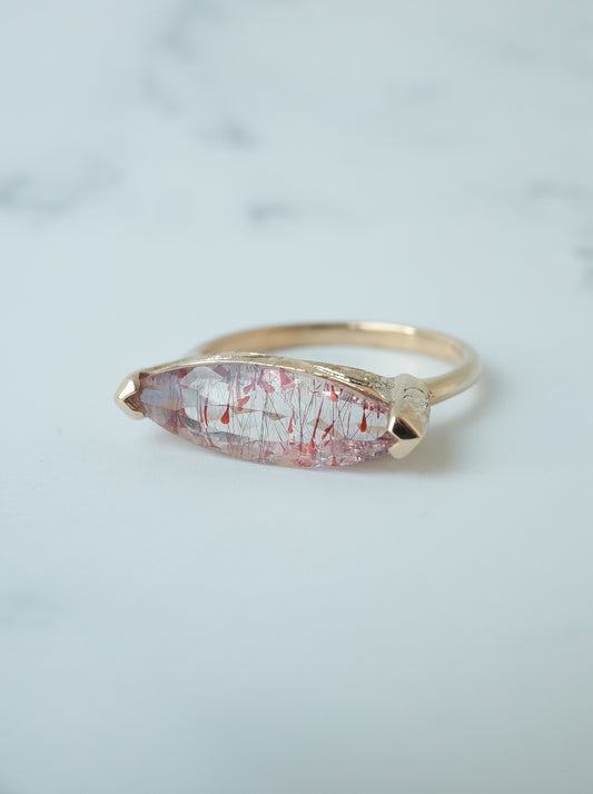Lepidocrocite in Quartz Hawaiian Ring - 3