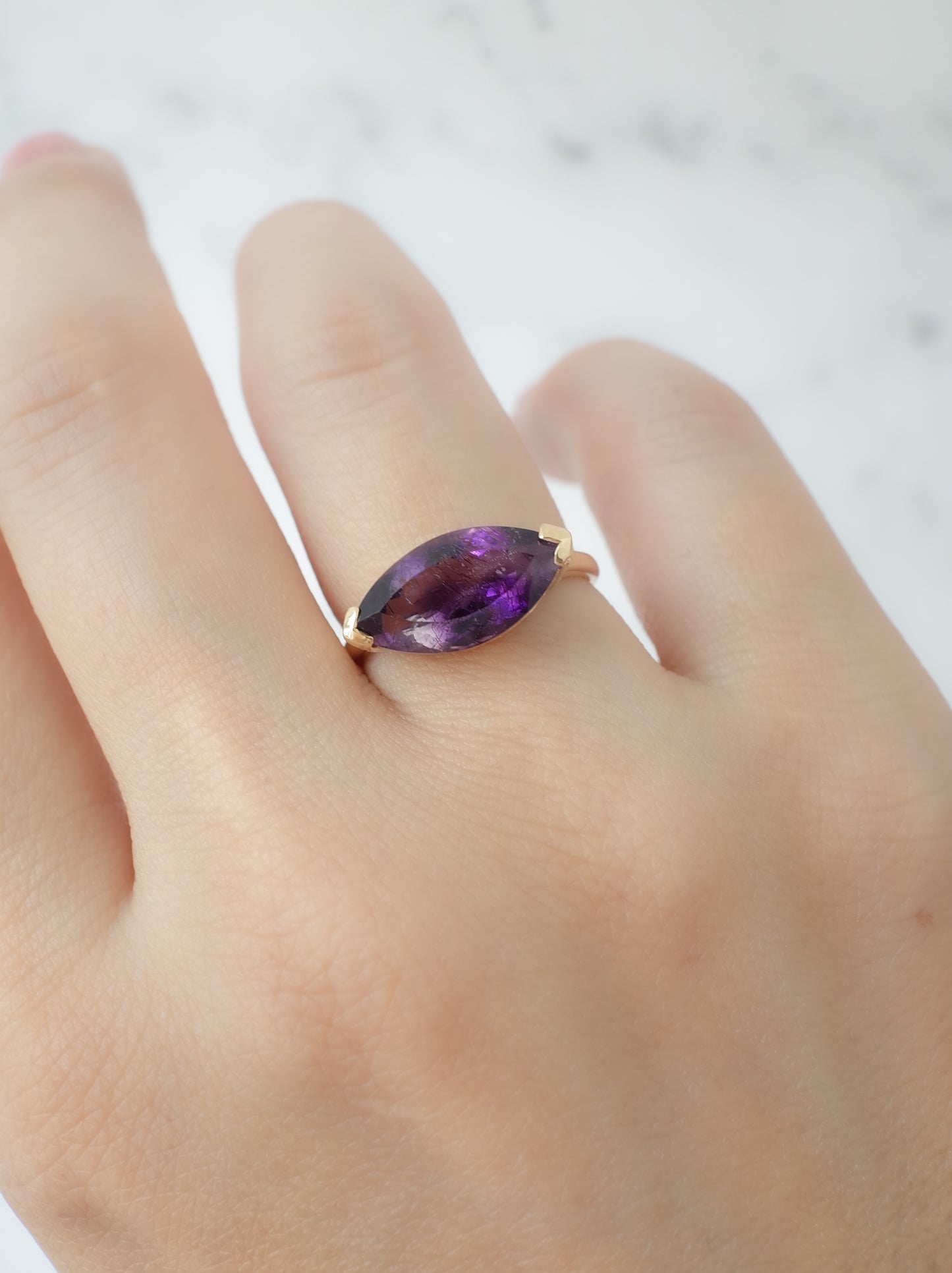 Goethite in Amethyst  Hawaiian Ring