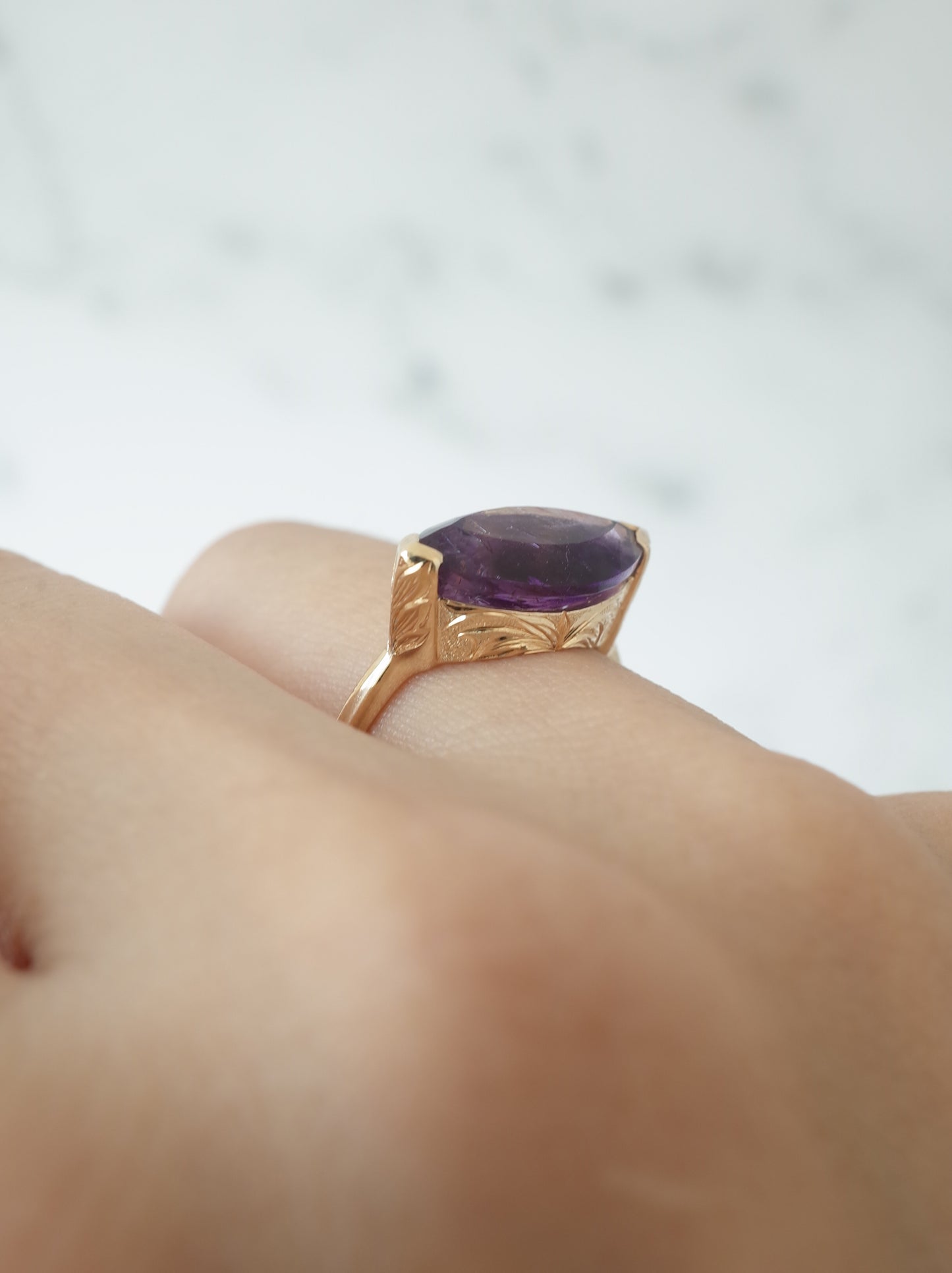 Goethite in Amethyst  Hawaiian Ring