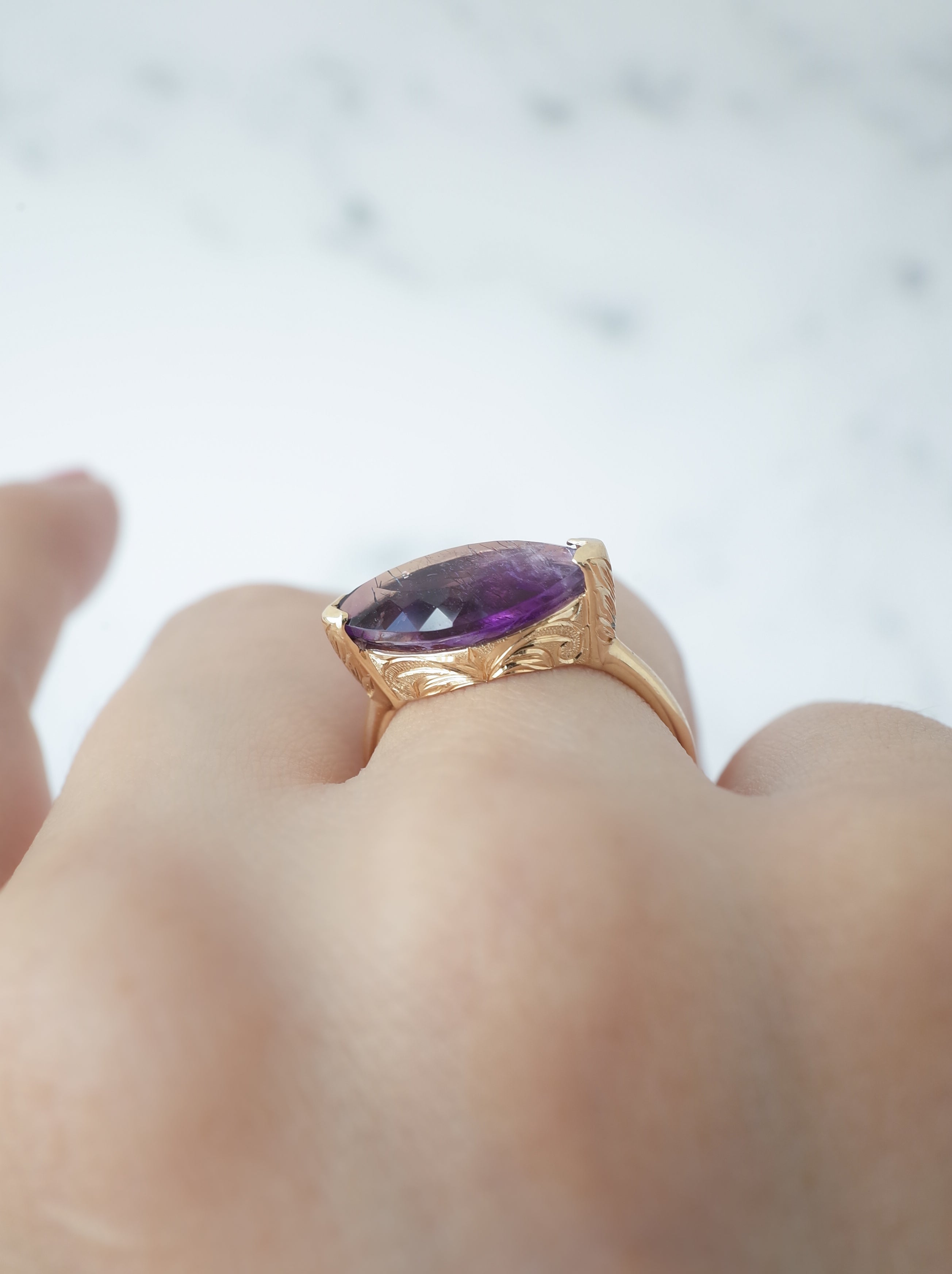 Goethite in Amethyst Hawaiian Ring – MOEMI SUGIMURA