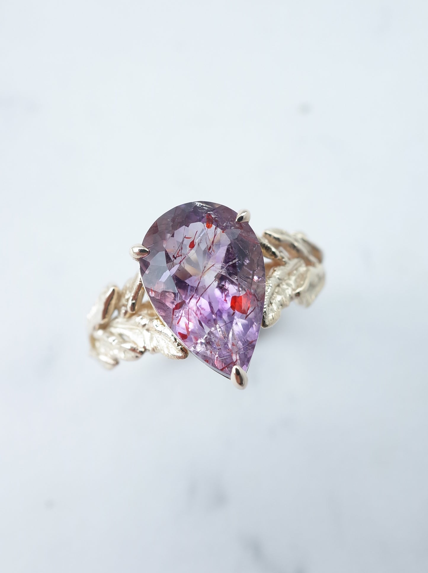 Lepidocrocite in Amethyst Ring - 4