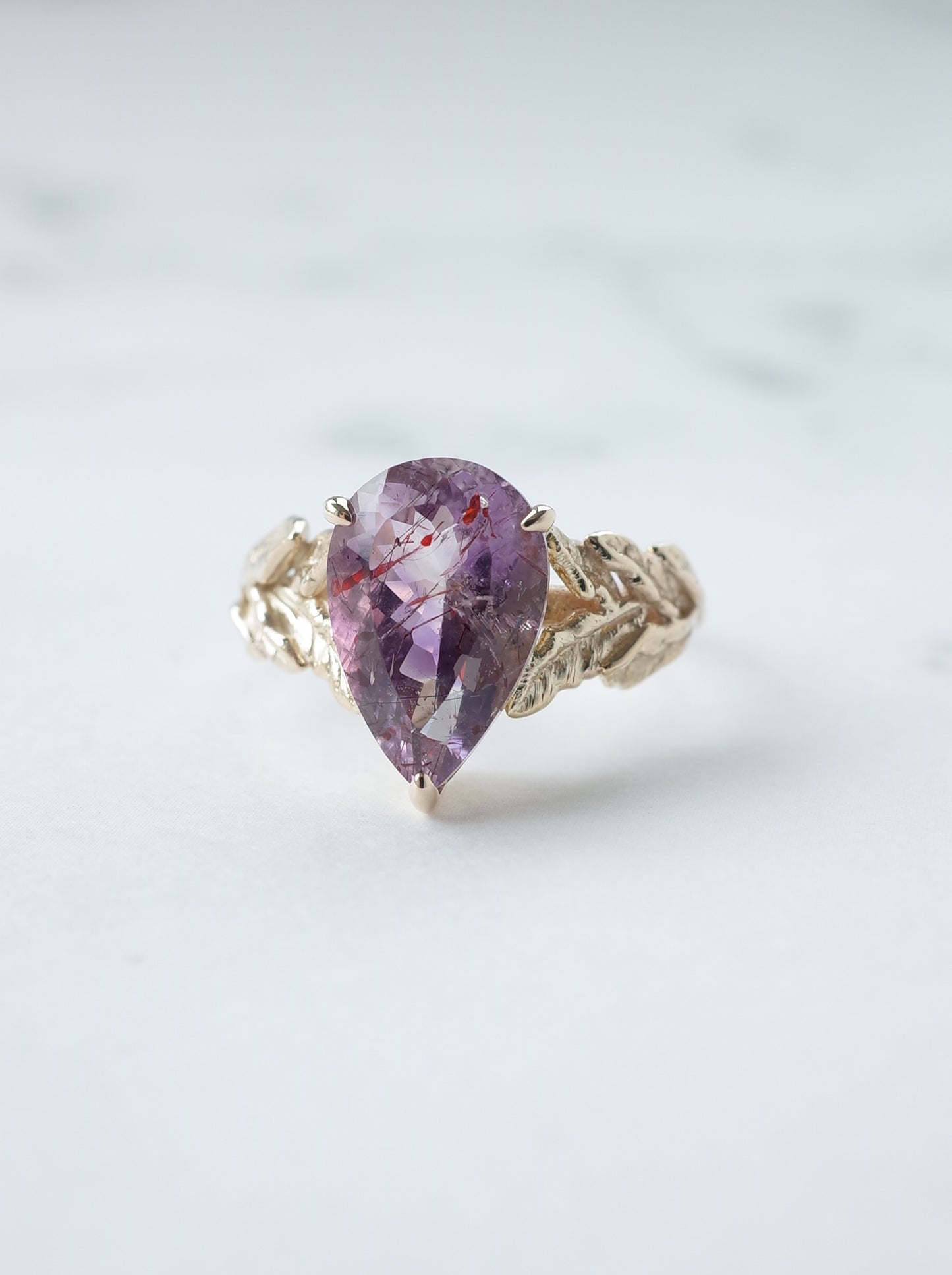 Lepidocrocite in Amethyst Ring - 4